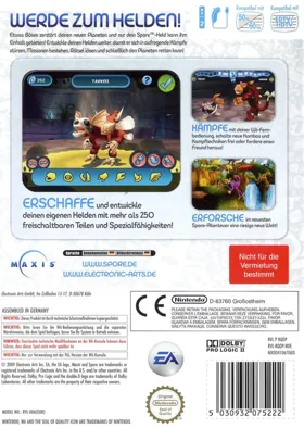 Spore Hero box cover back